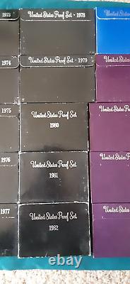 1968-1989 US Mint Proof Set Run lot Original Boxes 22 Sets 119 Coins! L716