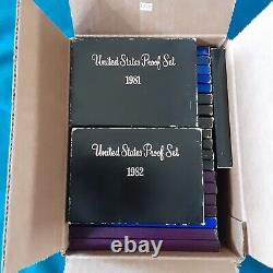 1968-1989 US Mint Proof Set Run lot Original Boxes 22 Sets 119 Coins! L716