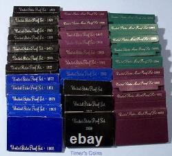 1968 1998 PROOF sets Lot of 31 Sets Box/COA Nice Boxes