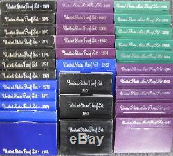 1968 1998 Run of 32 Government Sealed Proof Sets including 1976 3pc Silver