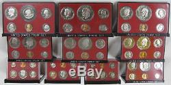 1968 1998 Run of 32 Government Sealed Proof Sets including 1976 3pc Silver