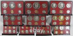 1968 thru 1998 Run of 32 Government Issued Proof Sets Including 1976 Silver