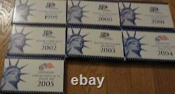 1968 to 2005 Proof Sets U. S. Mint 38 Proof Set San Francisco Mint Box and COA