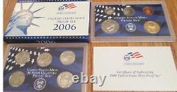 1968 to 2006 Proof Sets U. S. Mint 39 Proof Set San Francisco Mint Box and COA