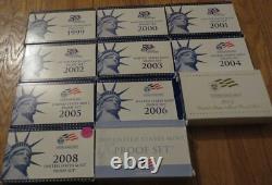 1968 to 2009 Proof Sets U. S. Mint 42 Proof Set San Francisco Mint Box and COA