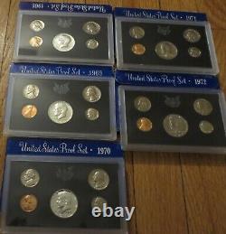 1968 to 2010 Proof Sets U. S. Mint 43 Proof Set San Francisco Mint Box COA