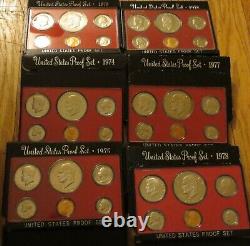 1968 to 2010 Proof Sets U. S. Mint 43 Proof Set San Francisco Mint Box COA