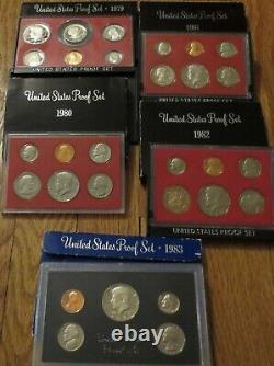 1968 to 2010 Proof Sets U. S. Mint 43 Proof Set San Francisco Mint Box COA
