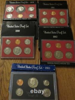 1968 to 2011 Proof Set U. S. Mint 44 Proof Sets San Francisco Mint Box and COA