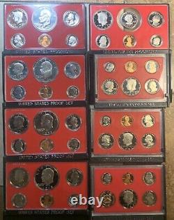 1970-1983 (no'73,'74) U. S. Mint Proof Sets With Original Boxes & COA 12-Years