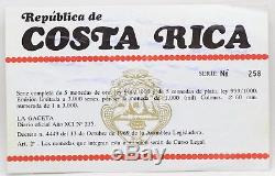 1970 Costa Rica Proof Set 10-Coin RARE Gold & Silver Monedas JB321