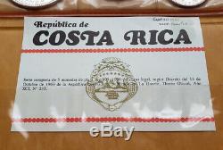 1970 Costa Rica Silver Proof Set with 25, 20,10, 5, & 2 Colones with COA #1363
