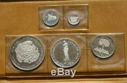 1970 Republica de Costa Rica Silver Proof Coin 999 Set of 5 Coins (25,20,10,5,2)