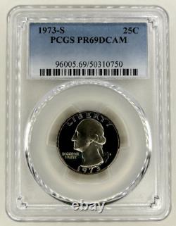 1970-S 1971-S 1972-S 1973-S 1974-S Washington Quarter PCGS PR69 (CAM 2x-DCAM 2x)