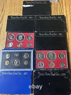 1970 S Series Proof Sets 1971, 72, 73, 74, 75, 76, 77, 78, 1979