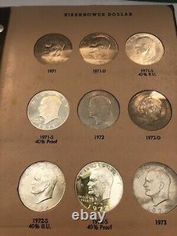 1971 1978 Complete Set of Eisenhower Dollars $1 in Dansco Album Silver Proofs