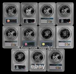 1971-1978 Eisenhower (ike) Dollar Pcgs Pr69dcam 11 Coin Set Great Quality