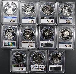 1971-1978 Pcgs Pr69dcam 11-coin Complete Proof Eisenhower Ike Dollar Set +silver