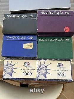 1971-2001 Random Date Run Assortment of Proof Clad 25 Sets Lot US Mint Proof