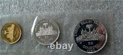 1973 Haiti Gold & Silver 9 Coin Set Proof Gourdes 25-50-100-200-500-1000 Rare