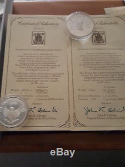 1974 Bank of Indonesia Rp 2000, Rp 5000 silver proof wildlife conserve coin set