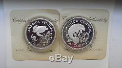 1974 Costa Rica WWF Conservation Series 50 and 100 Colones Silver Proof coin set