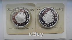 1974 Costa Rica WWF Conservation Series 50 and 100 Colones Silver Proof coin set