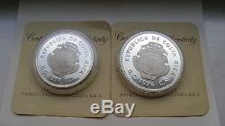 1974 Costa Rica WWF Conservation Series 50 and 100 Colones Silver Proof coin set