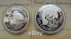 1974 Costa Rica WWF Conservation Series 50 and 100 Colones Silver Proof coin set