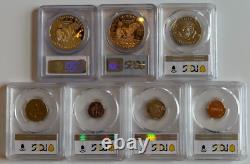 1974 S US 7 Coin Proof Set with Ike Silver $1PCGS PR69DCAM$1-50C-25C-10C-5C-1C