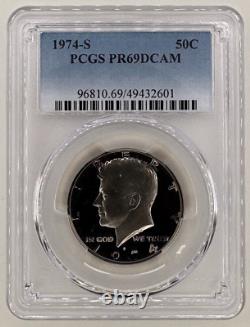 1974 S US 7 Coin Proof Set with Ike Silver $1PCGS PR69DCAM$1-50C-25C-10C-5C-1C