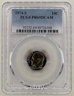 1974 S US 7 Coin Proof Set with Ike Silver $1PCGS PR69DCAM$1-50C-25C-10C-5C-1C