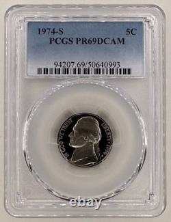 1974 S US 7 Coin Proof Set with Ike Silver $1PCGS PR69DCAM$1-50C-25C-10C-5C-1C