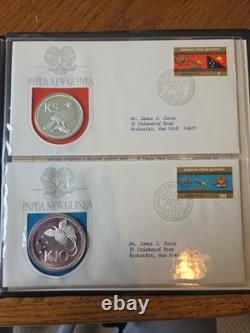 1975 PNG Proof Set 8 Coins 10K Bird of Paradise. 925 Sterling 5K Eagle. 5 Silver