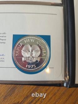 1975 PNG Proof Set 8 Coins 10K Bird of Paradise. 925 Sterling 5K Eagle. 5 Silver