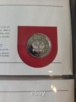 1975 PNG Proof Set 8 Coins 10K Bird of Paradise. 925 Sterling 5K Eagle. 5 Silver