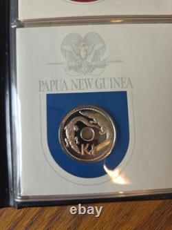 1975 PNG Proof Set 8 Coins 10K Bird of Paradise. 925 Sterling 5K Eagle. 5 Silver