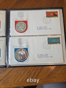 1975 PNG Proof Set 8 Coins 10K Bird of Paradise. 925 Sterling 5K Eagle. 5 Silver