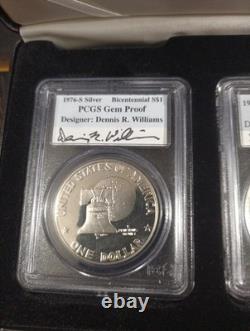 1976 Bicentennial (3 pc. Silver U. S. Proof Set) Signed By Designer's
