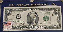 1976 Bicentennial Silver Coins, $2 WithStamps, Consecutive Serial Numbers Set Of 2
