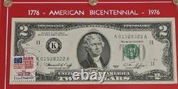 1976 Bicentennial Silver Coins, $2 WithStamps, Consecutive Serial Numbers Set Of 2