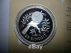 1976 Malaysia Silver Proof 2 Coin Set 25 15 Ringgit Proof. 925