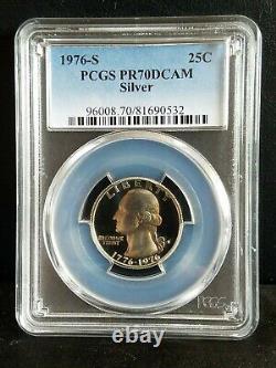 1976-S Bicentennial SILVER 3-Coin Proof Set PCGS PF70DCAM RARE PERFECT SET WOW