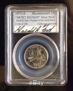1976 S Pcgs Artist Reunion Bicentennial Silver Proof Set Signed By Gerald Ford