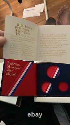 1976-S US Mint Bicentennial SILVER 3 Piece 40% Silver Proof Set with COA in OGP