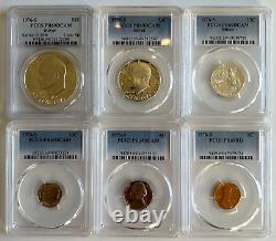 1976-S U. S. 6 Coin Proof Set-PCGS PR69-($1-50C-25C/40% Silver)-(10C-5C-1C/Clad)