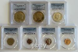 1976-S U. S. 7 Coin Proof Set-PCGS PR69DCAM ($1's-50C-25C-10C-5C) and PR69RD (1C)