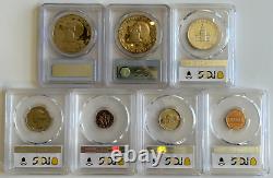 1976-S U. S. 7 Coin Proof Set-PCGS PR69DCAM ($1's-50C-25C-10C-5C) and PR69RD (1C)