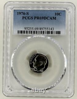 1976-S U. S. 7 Coin Proof Set-PCGS PR69DCAM ($1's-50C-25C-10C-5C) and PR69RD (1C)