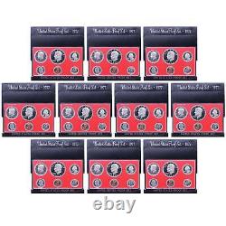 1977 S Proof Set 10 Pack Nice Original Boxes US Mint 60 Coin Lot